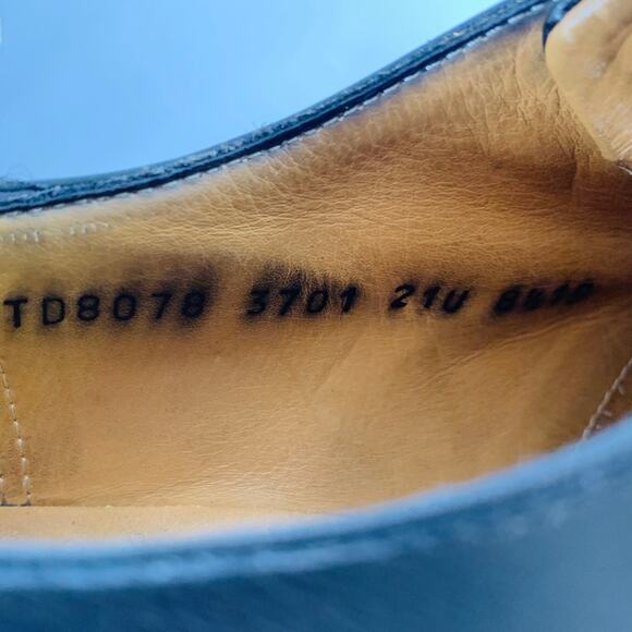 SALVATORE FERRAGAMO Size 8.5 Black Leather Perforated Lace-Up Shoes - Picture 8 of 10